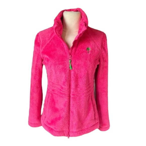 LILLY PULITZER MADDIE ZIP FLEECE FRONT
JACKET HOT PINK mock neck Size XS - Picture 6 of 16